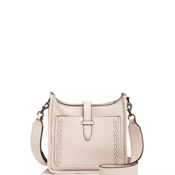 Rebecca Minkoff Whipstitch Mini Leather Crossbody Bag – Light Pink - Picture 1 of 10